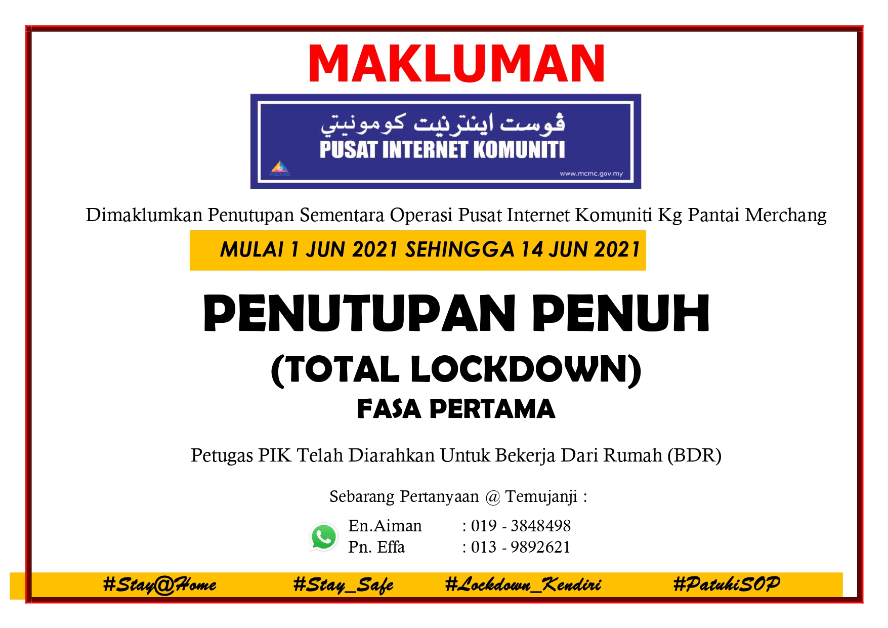 lockdown fasa 1